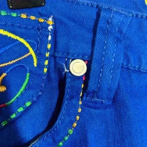 COOGI Jeans Women's Bright Blue Straight Leg Jeans size 9/10. EUC. Embroidered - Picture 3 of 16